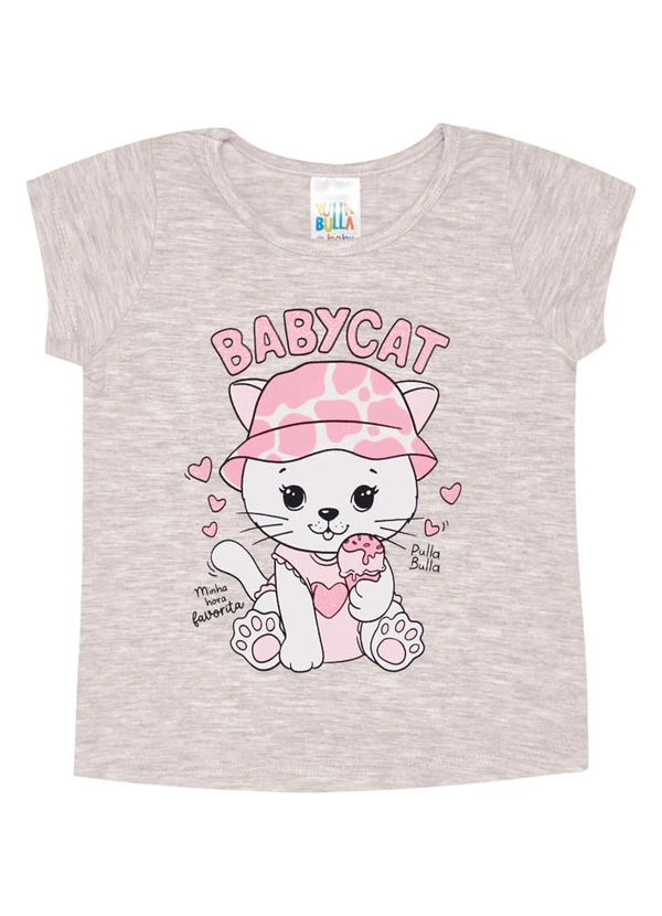 Pulla Bulla - Blusa Meia Malha Menina Cinza