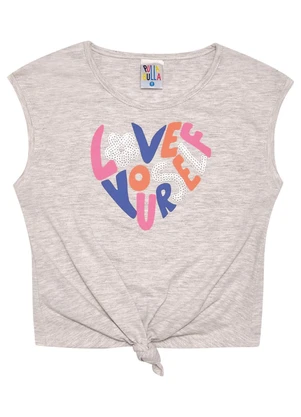 Pulla Bulla - Blusa Meia Malha Menina Cinza - PULLA BULLA