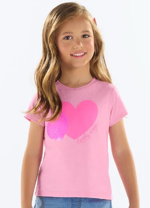 Quimby - Blusa Meia Malha Menina Rosa - QUIMBY