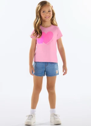 Quimby - Blusa Meia Malha Menina Rosa - QUIMBY