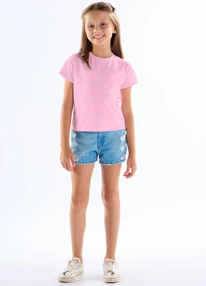 Pulla Bulla - Blusa Meia Malha Rosa - PULLA BULLA