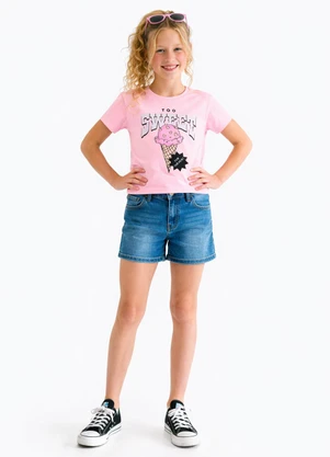 Pulla Bulla - Blusa Meia Malha Rosa - PULLA BULLA