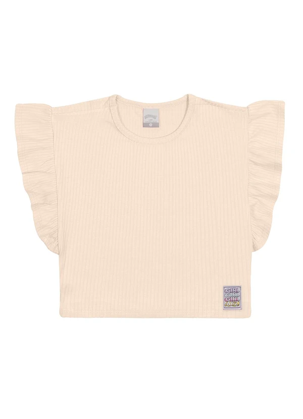 Alakazoo - Blusa Menina Canelada com Babado Manga Laranja 3