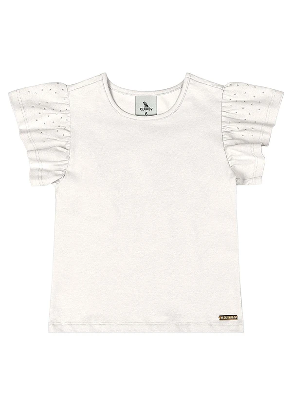 Quimby - Blusa Menina com Strass Bege 3