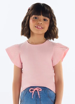 Quimby - Blusa Menina com Strass Rosa - QUIMBY
