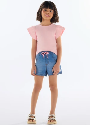 Quimby - Blusa Menina com Strass Rosa - QUIMBY