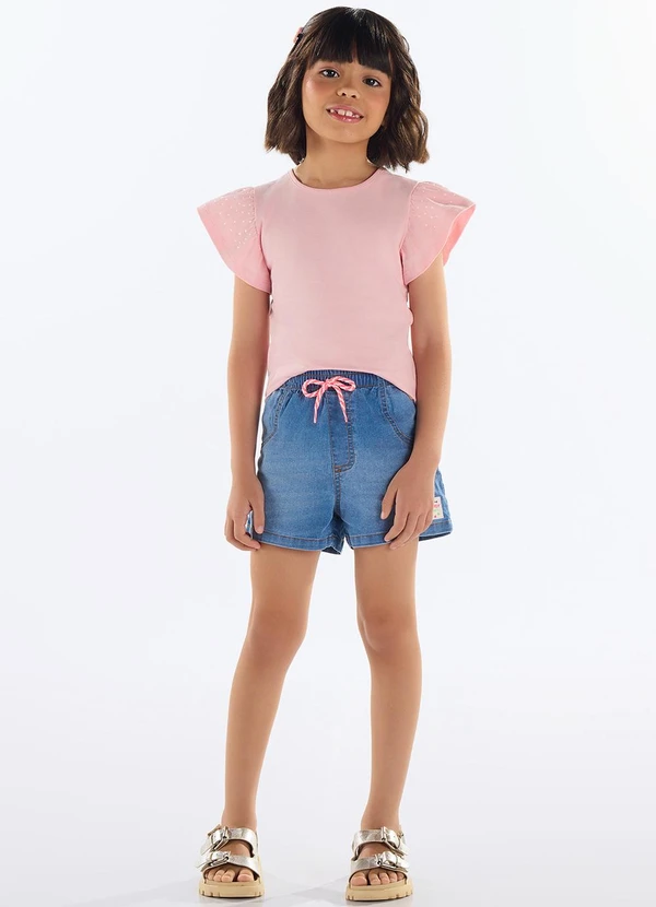Quimby - Blusa Menina com Strass Rosa 2