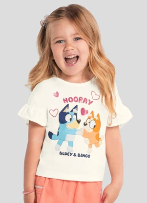 Brandili - Blusa Menina da Bluey com Glitter Natural - BRANDILI