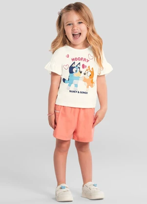 Brandili - Blusa Menina da Bluey com Glitter Natural - BRANDILI