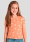 Brandili - Blusa Menina de Flores em Meia Malha Laranja - variação: Laranja