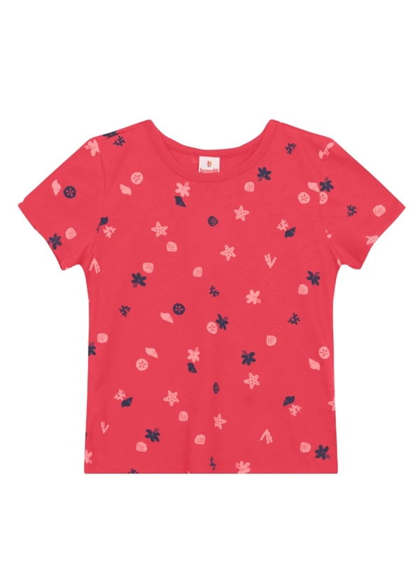Brandili - Blusa Menina de Flores em Meia Malha Vermelho 3