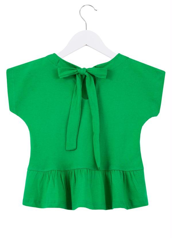 Fábula - Blusa Menina de Malha Bordado Florescer Verde 3