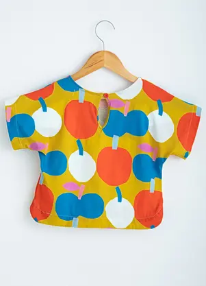Fábula - Blusa Menina de Malha Maçã Amarelo - FÁBULA