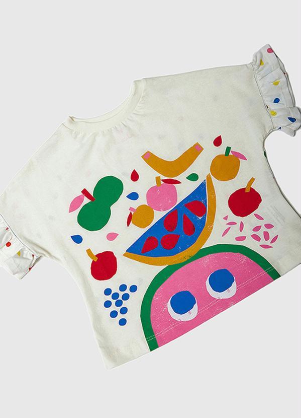 Fábula - Blusa Menina de Malha Silk Delícia Branco 3