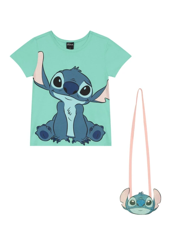 Brandili - Blusa Menina do Stitch com Bolsinha Azul 3
