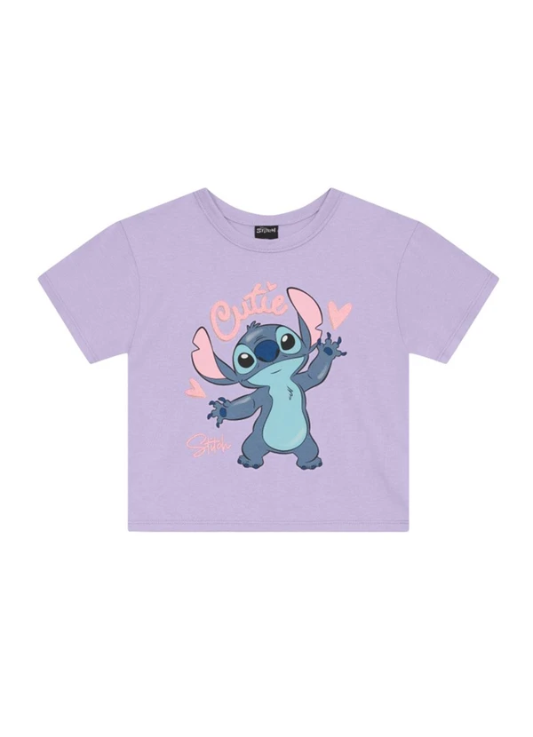 Brandili - Blusa Menina do Stitch com Glitter Lilás 3