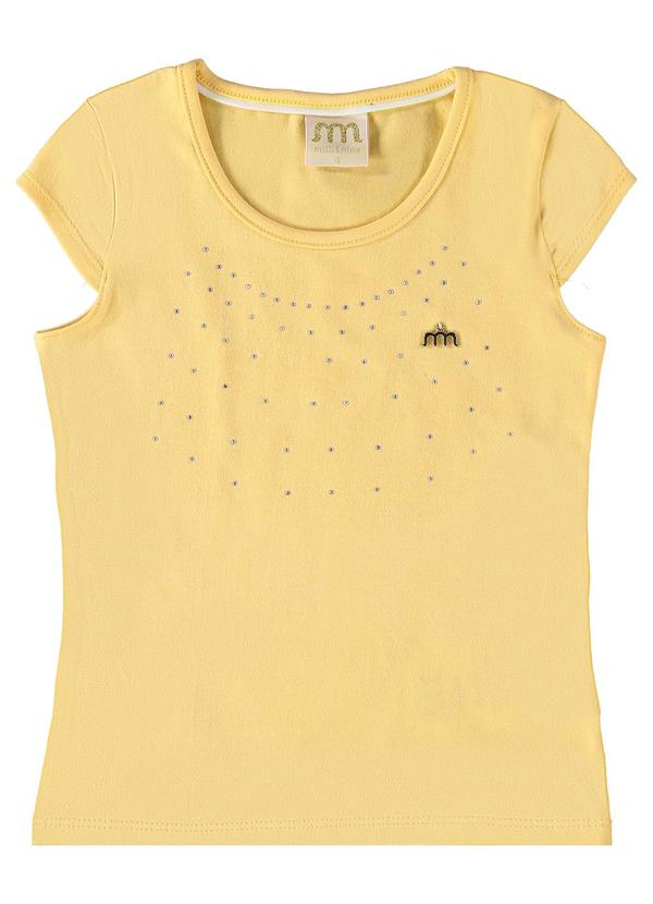 Milli e Nina - Blusa Menina em Cotton Penteado Amarelo
