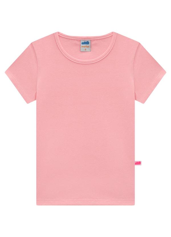 Marlan - Blusa Menina em Cotton Penteado Rosa