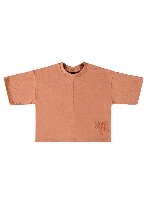 Milli e Nina - Blusa Menina em Meia Malha Pentada Laranja