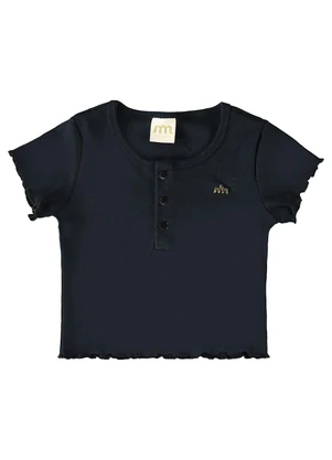 Milli e Nina - Blusa Menina em Punho Preto - MILLI E NINA