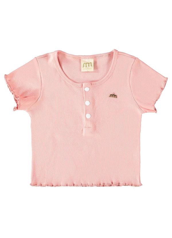 Milli e Nina - Blusa Menina em Punho Rosa