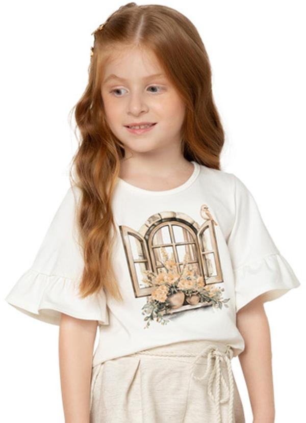 Milon - Blusa Menina Estampa Off White