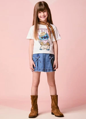 Momi - Blusa Menina Infantil com Franjas do Stitch - MOMI