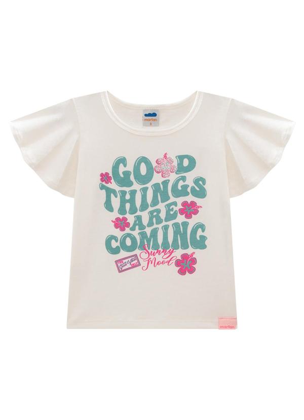 Marlan - Blusa Menina Meia Malha Penteada Estampa Bege 3