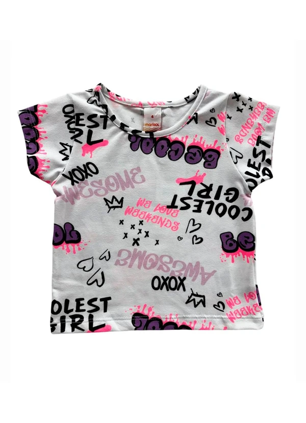 Marisol - Blusa Mnaga Curta Estampada Marisol Pink