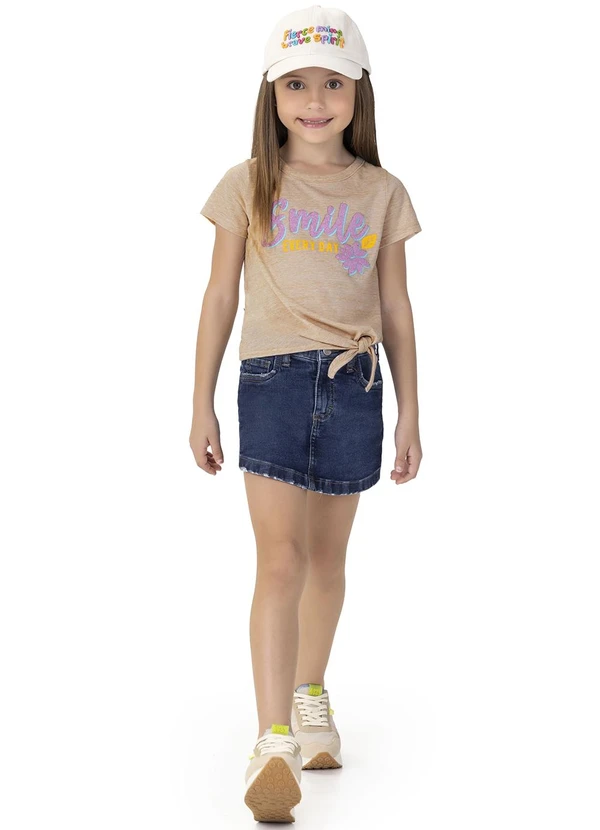 Malwee Kids - Blusa Nude Smile com Amarração