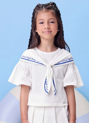 Momi - Blusa Off com Lenço Estampado - MOMI