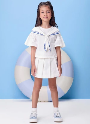 Momi - Blusa Off com Lenço Estampado - MOMI
