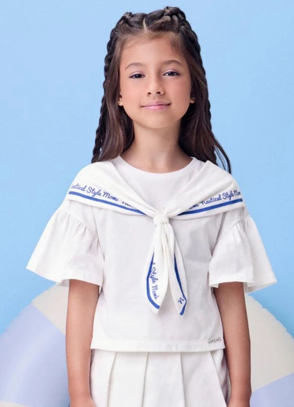 Momi - Blusa Off com Lenço Estampado