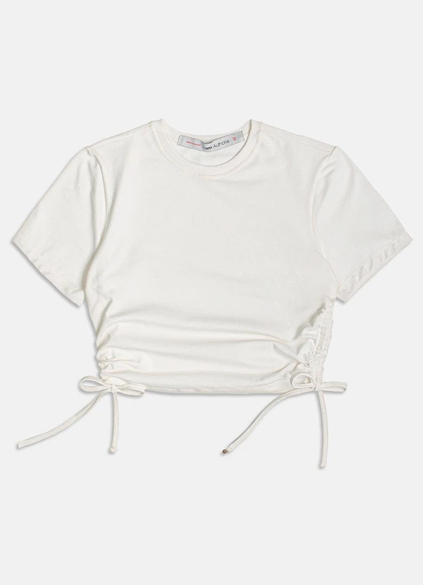 I Am - Blusa Off White com Ajustes Laterais Off White