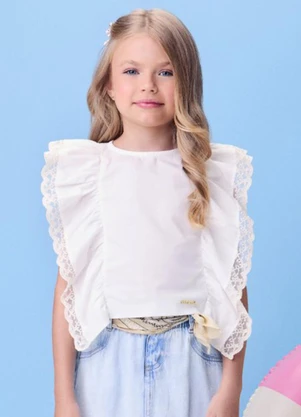 Momi - Blusa Off White com Bordado - MOMI