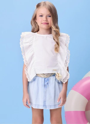 Momi - Blusa Off White com Bordado - MOMI