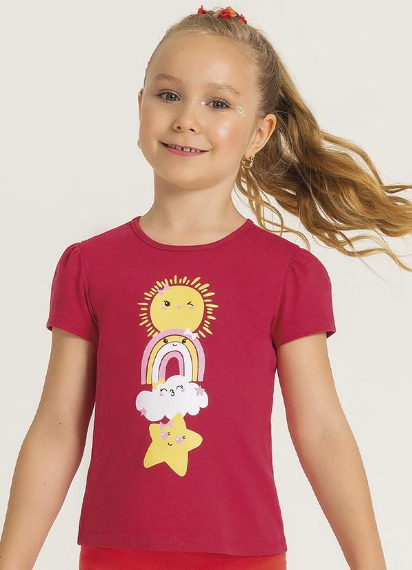 Cativa Kids - Blusa para Meninas com Glitter Rosa