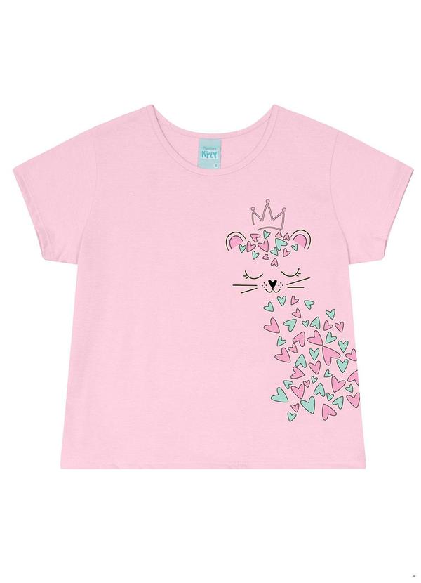Kyly - Blusa Pijama Infantil Menina Bichinho Rosa