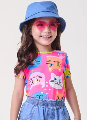 Bimbi - Blusa Pink de Gatinhos Rosa - BIMBI