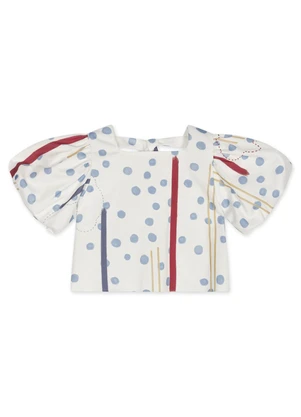 Lilica Ripilica - Blusa Poás Manga Curta Bebê Feminina Bege - LILICA RIPILICA