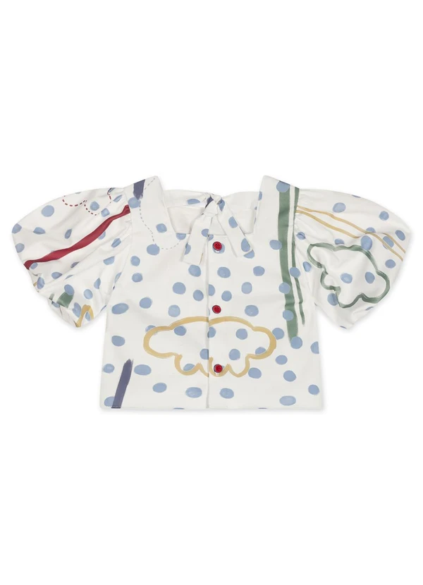 Lilica Ripilica - Blusa Poás Manga Curta Bebê Feminina Bege 2