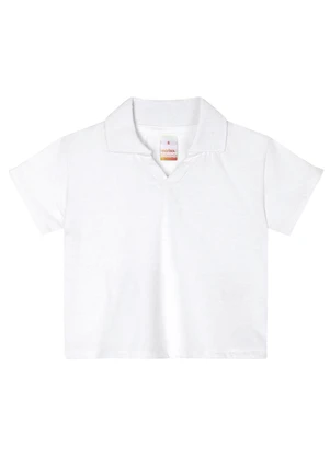 Marisol - Blusa Polo Cropped Manga Curta com Aroma  Branco - MARISOL