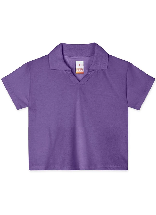 Marisol - Blusa Polo Cropped Manga Curta com Aroma  Roxo 6
