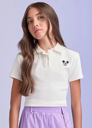 I Am - Blusa Polo Off White do Mickey Off White - I AM