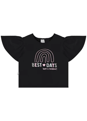 Malwee Kids - Blusa Preta Best Days com Bordado - MALWEE KIDS