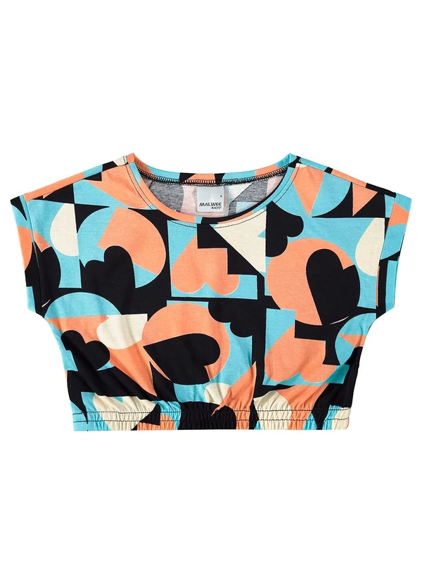 Malwee Kids - Blusa Preto Cropped Geométrico Menina 3