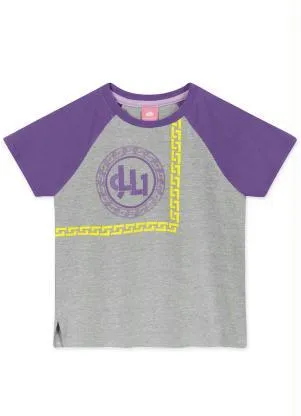 Lilica Ripilica - Blusa Raglan Manga Curta Menina Cinza - LILICA RIPILICA