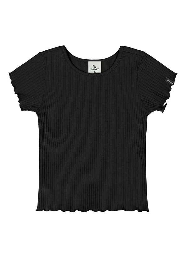 Quimby - Blusa Ribana Canelada Menina Preto 3