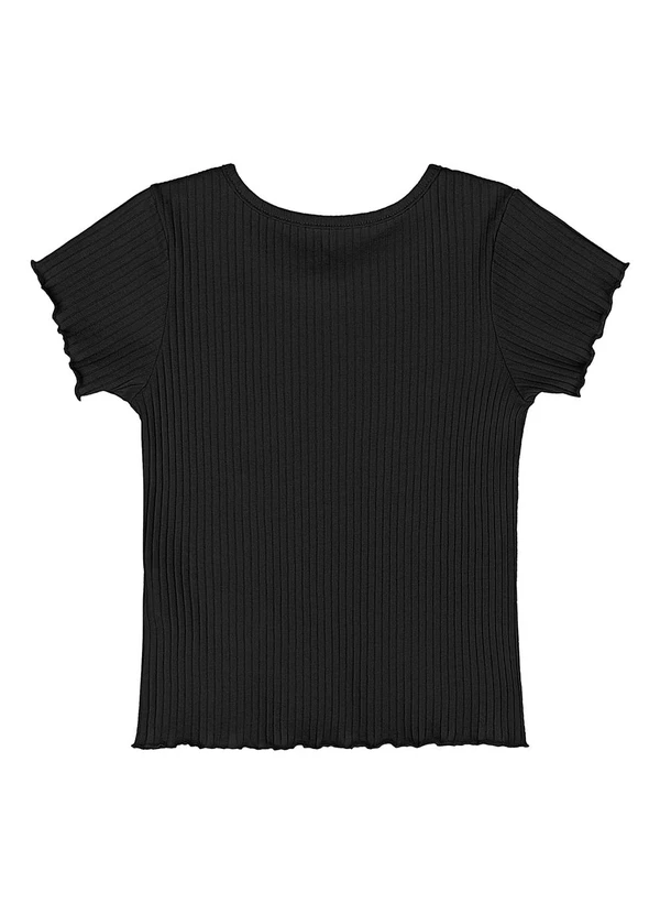 Quimby - Blusa Ribana Canelada Menina Preto 4