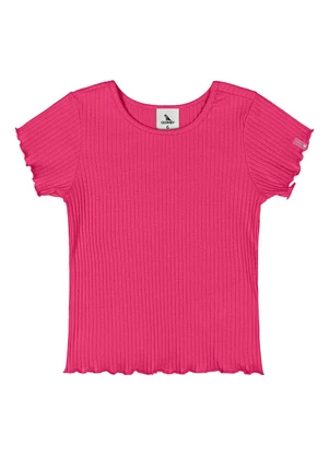 Quimby - Blusa Ribana Canelada Menina Rosa - QUIMBY